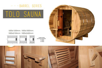 China Custom Circular Dry Heat Steam Bath Cabin For Home / Garden / Green Roofs Barrel Sauna supplier
