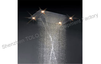 China Large Ceiling Rain Showers Heads , Colorful Led Light Rainfall Shower Head supplier