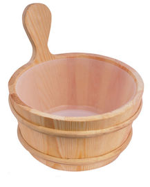 China Sauna Bucket With Plastic Inner Container And Spoon Classic Model 26cm Diameter distributor