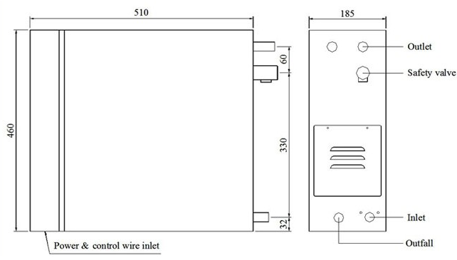 Single Phase Steam Room Steam Generator Cuboid 3.0kw 220v - 230v For Steam Bath