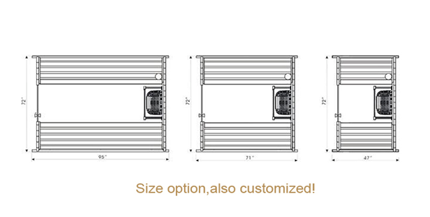 Digital Cedar Solid Wood Barrel Sauna Room With Porch For 4 Person