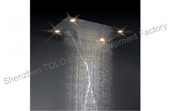 Recessed Ceiling Rainfall Shower Head Luxury LED Lighted 600 x 800mm