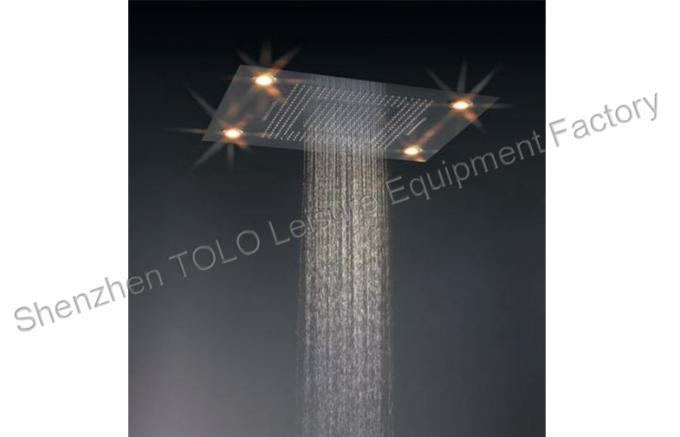 Recessed Ceiling Rainfall Shower Head Luxury LED Lighted 600 x 800mm