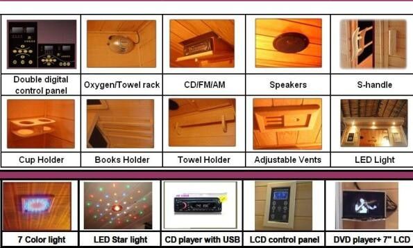 Red Cedar Dry Heat Sauna With Transom Windows For 1 - 8 Person , ROHS CE Certification
